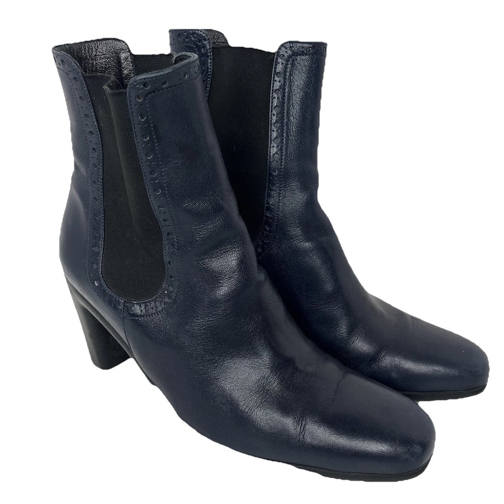 Arche Boots Womens 8 EU 6 Navy Blue Leather Ankle French Booties Boho